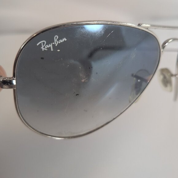 Ray Ban Aviator Silver 3025 003/3F Blue Gradient Sunglasses Italy 55014 2N - Picture 6 of 16